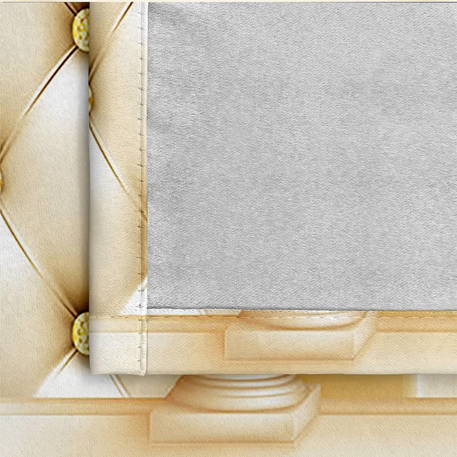 Rideau Chambre Adulte, Rideau Fenetre Or Jaune Polyester Toile de Fond 3D avec des Fleurs 244L x 274H CM Lot de 2