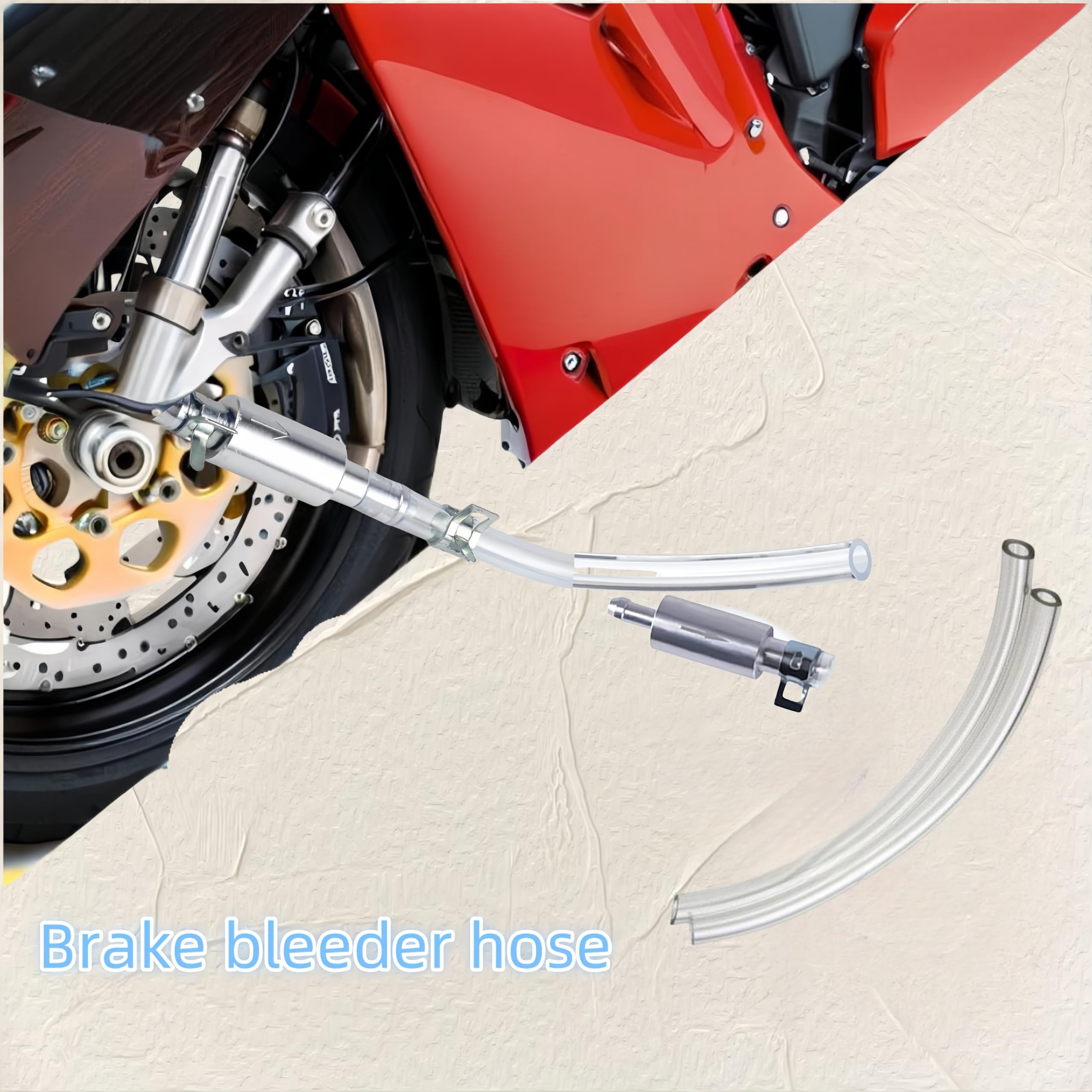Brake Bleeder Hose Kit with One Way Check Valve, Universal Hydraulic System Bleeding Tool for Cars, Motorcycles, EVs, Professional Clutch Fluid Replacement Tube with Anti-Backflow Design (1)