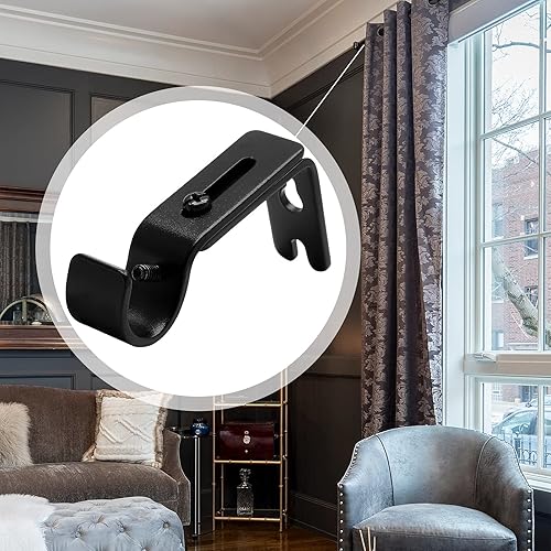 Miniatura 7 de 4 soportes para barra de cortina ajustables y resistentes, de 58 a 34 pulgadas de diámetro, soporte de pared para cortinero de alta resistencia,