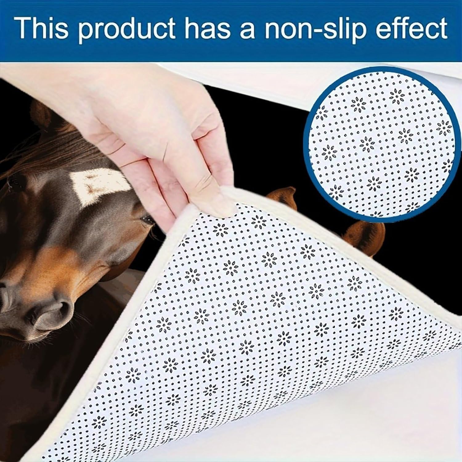 Two Horses Standing on Black Backgro Kitchen Mats Soft Absorbent Rugs for Floor Non Slip Washable Kitchen Mats Fashion Rectangular Rugs for Three-Piece Set for Laundry Office Home Sink