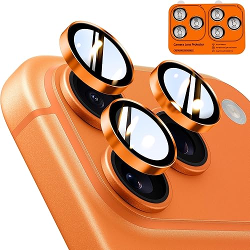 Miniatura 25 de TOCOL Protector de lente de cámara para iPhone 15 Pro Max/Protector de lente de cámara para iPhone 15 Pro de vidrio templado HD individual,