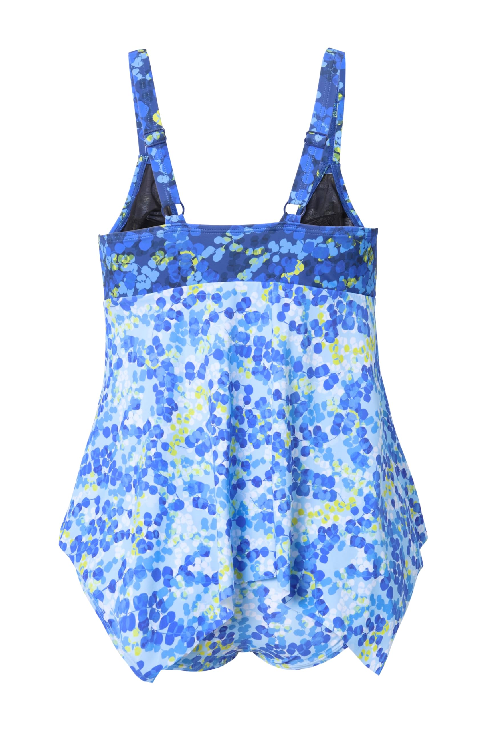 Ulla Popken Damskie duże rozmiary plus size tankini Judith, punktowe, błękitny, 42