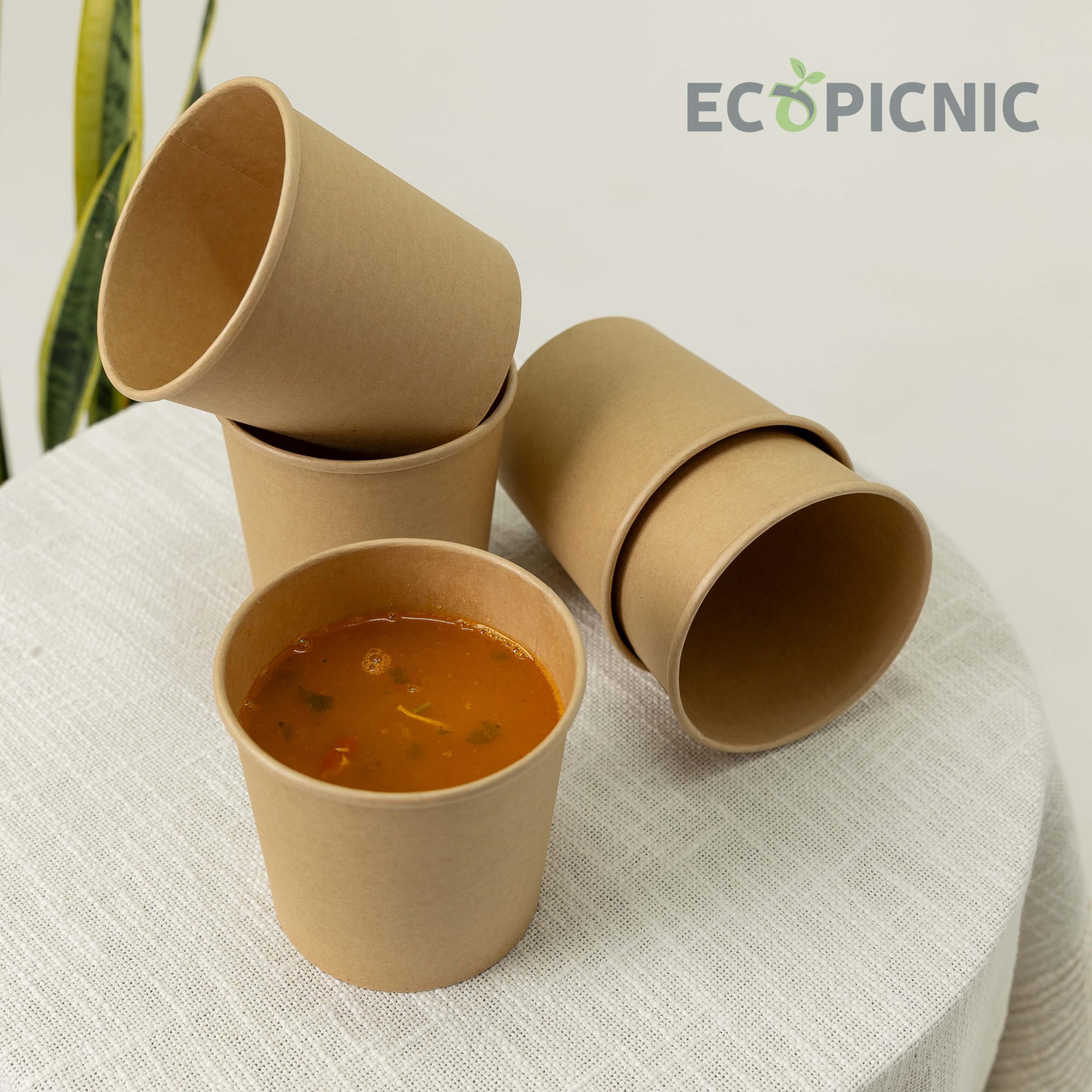 DeinPack 250 soepbekers 480 ml, to-go beker met deksel, wit