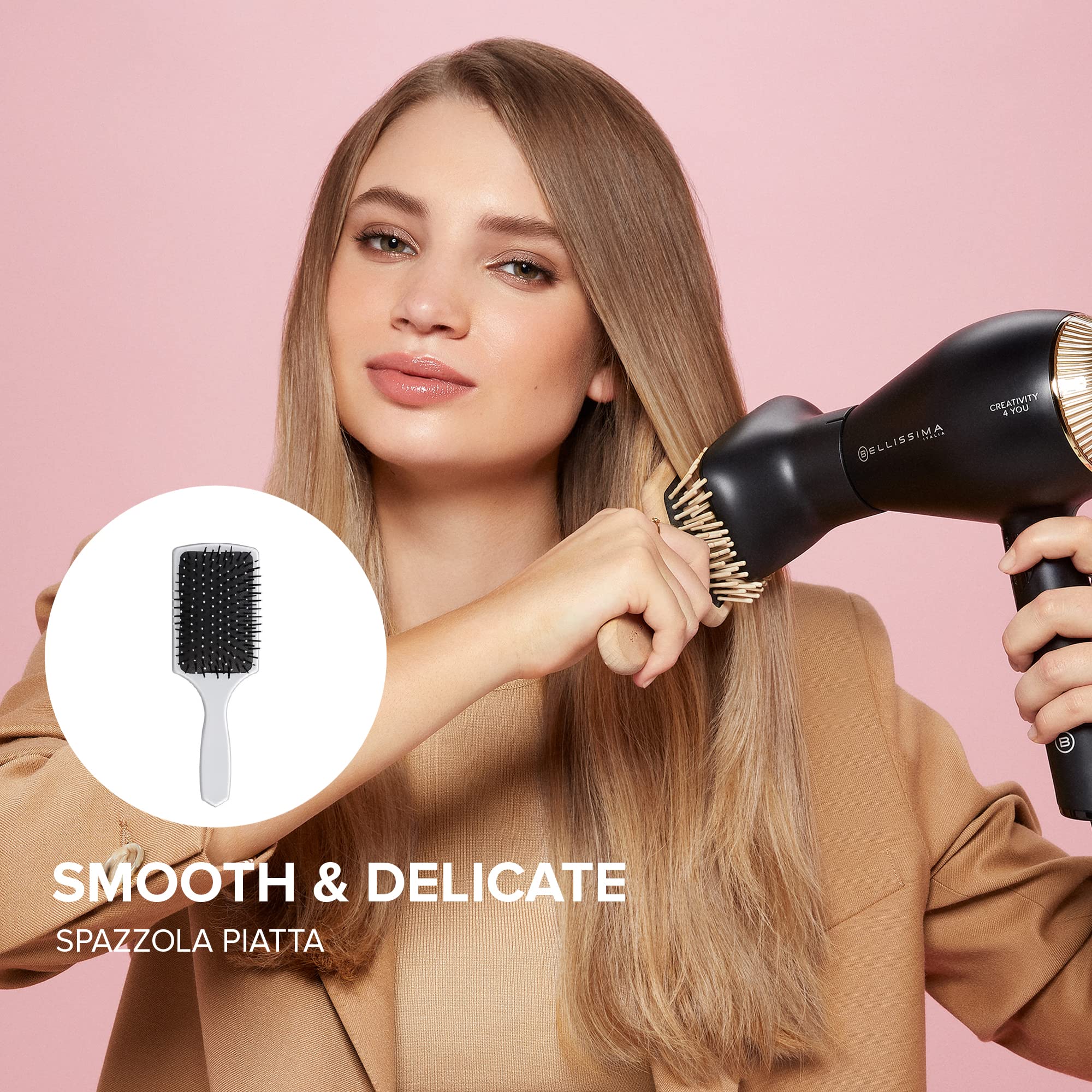 Bellissima Imetec Creativity 4 You – Phon professionale 1800W | 4 accessori e diffusore | Ion Technology | 2 velocità, 3 temperature | Beauty bag inclusa