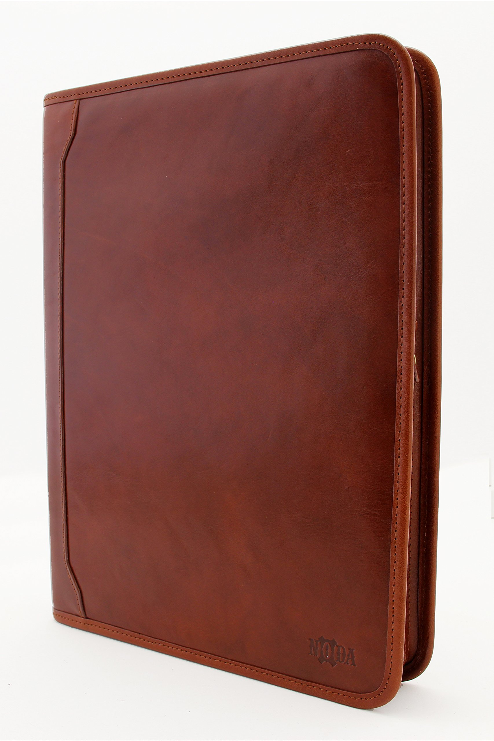 2 raccoglitore ad anelli Portfolio professionale di professionisti W/chiusura con cerniera | Riprendi, documento, blocco note, appunti, scrittura Pad organizzatore | uomo, donna Cognac