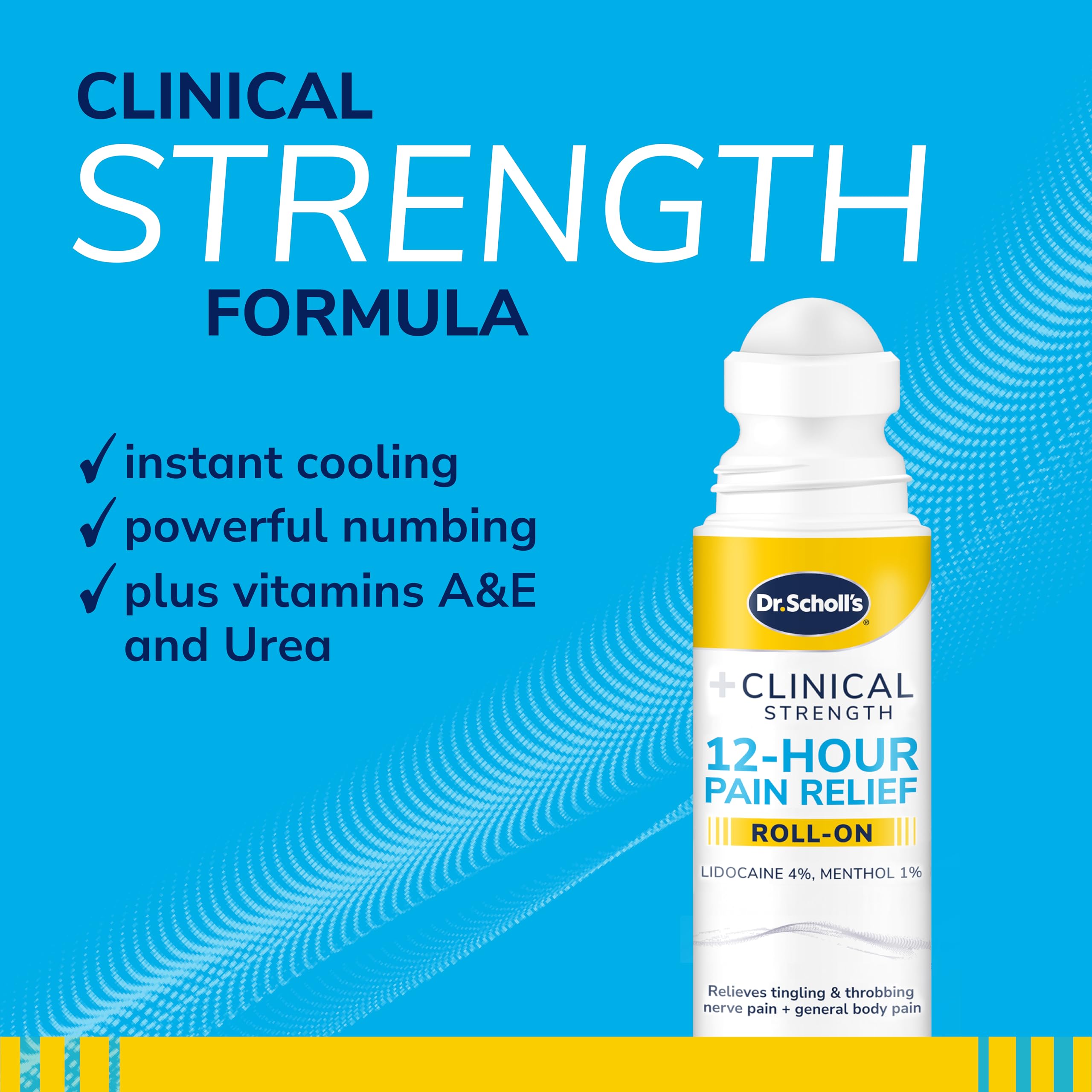 Dr. Scholl’s Clinical Strength 12-Hour Pain Relief Liquid Roll-On, 3 oz - 4% Lidocaine for Powerful Numbing, Instant Cooling Pain Relief with Menthol, Added Urea, Use on Hands, Feet, Neck, Back & Legs — Amazon image 5