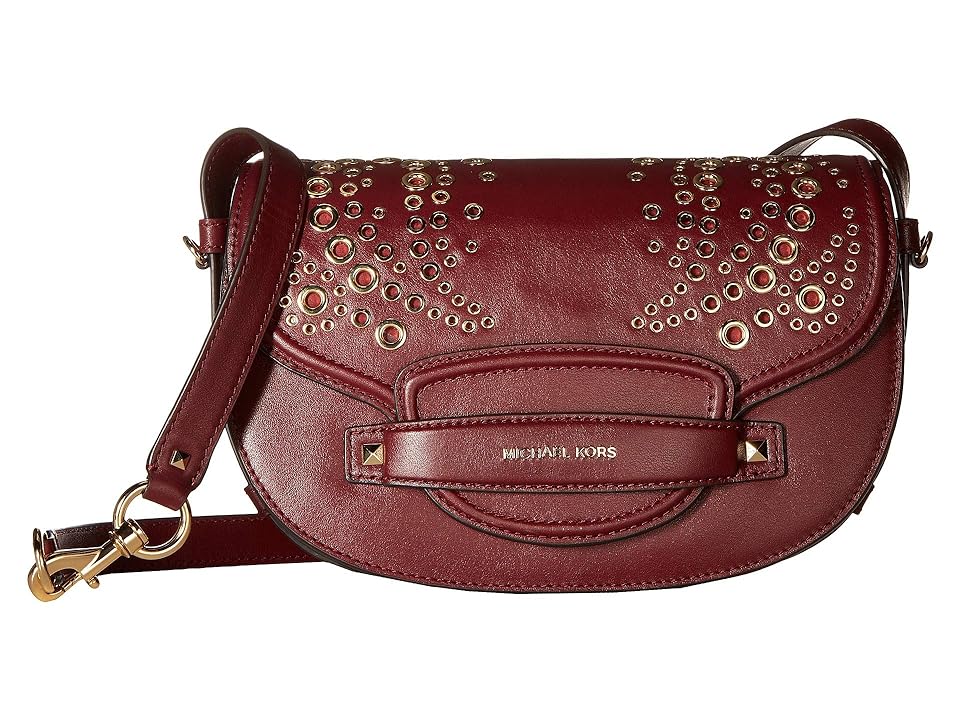

MICHAEL Michael Kors Cary Medium Saddle Bag (Oxblood) Bags, Red