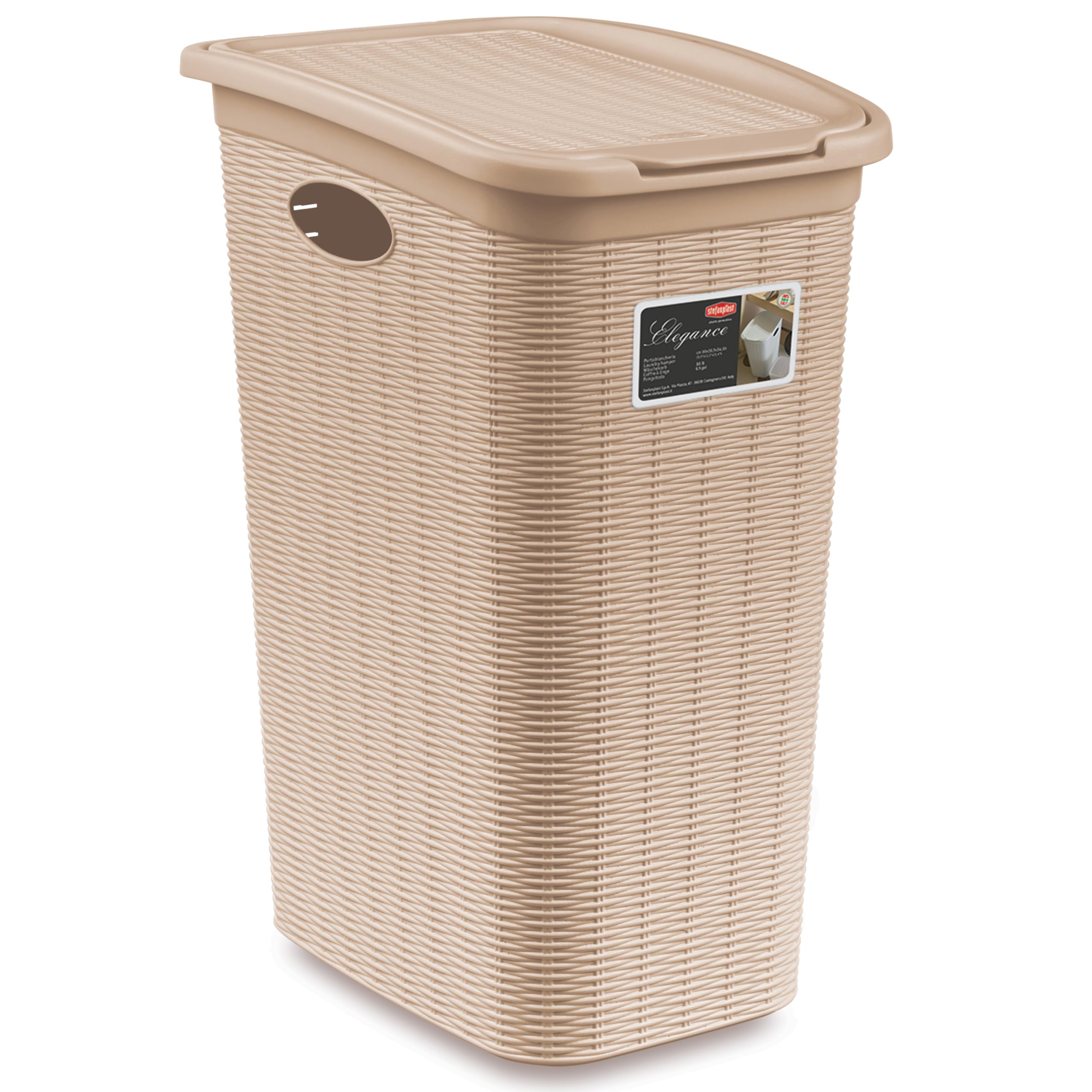 3x Wäschekorb 36L schmal BEIGE Rattanoptik mit 39x29x54cm Korb Kunststoff Küche, Haushalt & Wohnen