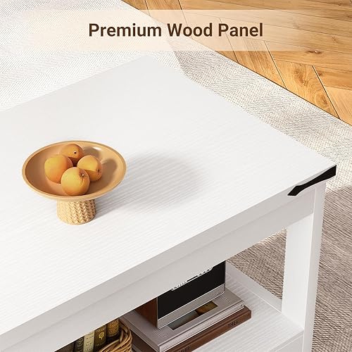 Miniatura 5 de Homieasy Mesa de centro con estante de almacenamiento, mesas de centro de madera de granja de 43.3 pulgadas para sala de estar, mesa de té central