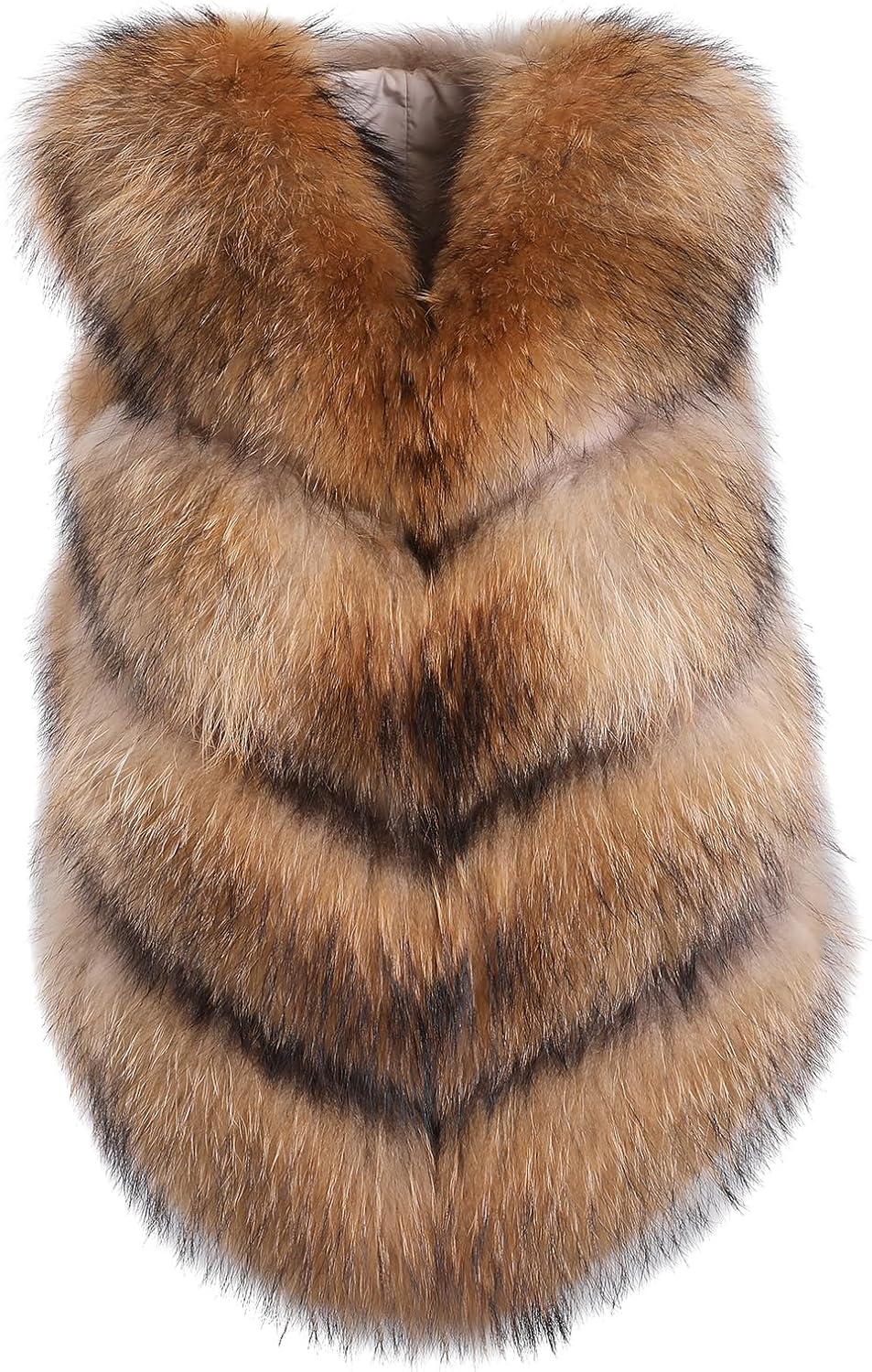 Women's Genuine Fox Fur Vest Sleeveless Coat Thick Warm Winter Fluffy Fur Jacket Short