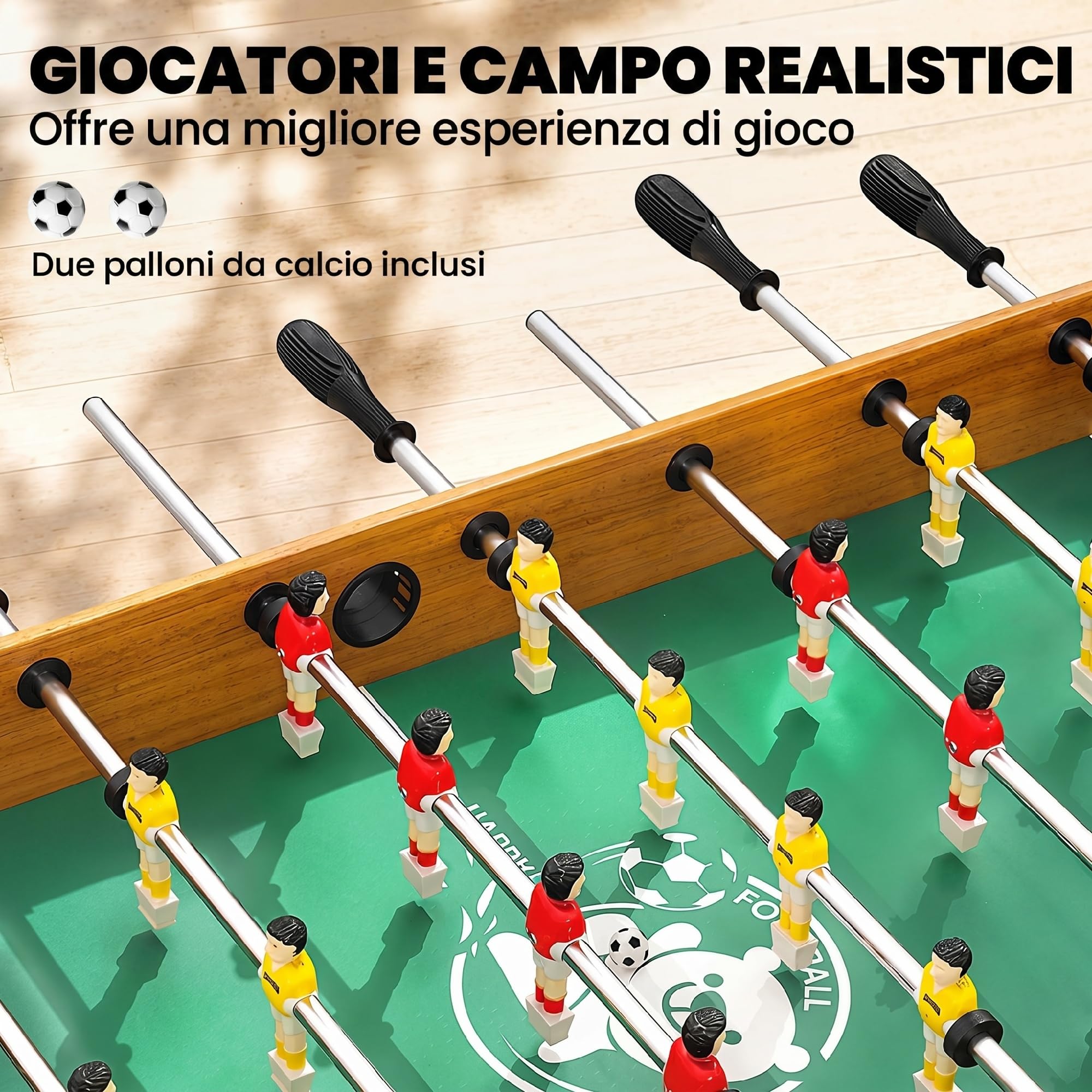 HOMCOM Biliardino Calcio Balilla per Bambini con Manopole Antiscivolo, Segnapunti e Palline Incorporate, 118x104x69cm