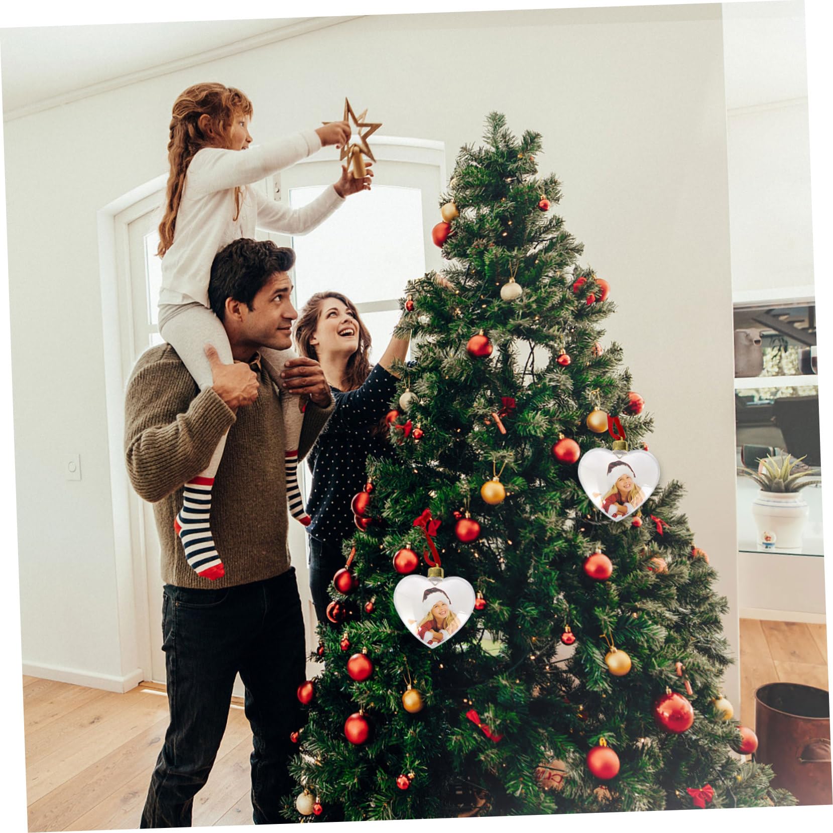 Decoración Fotográfica de Plástico para Fiestas, 6 Piezas en Color Claro