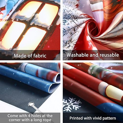Vista 3 de Irenare Decoraciones de Navidad para puerta, decoración de Navidad, fondo de Navidad, fundas colgantes de puerta de Navidad, accesorios