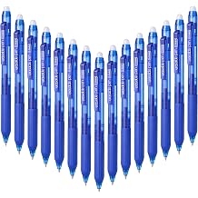 Aozora Erasable Pens 0.5 mm Click Fine Point 15 Pack Retractable Erasable Gel Pens for Completing Sudoku and Crossword Puzzles Blue