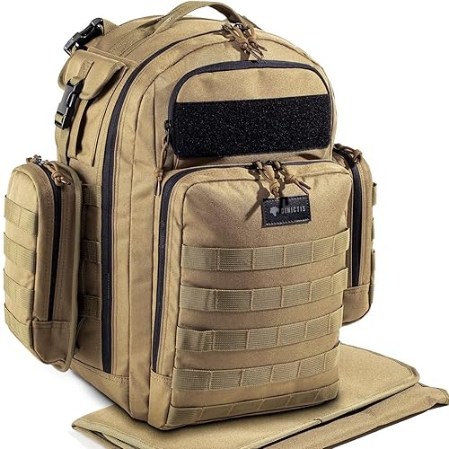 Dinictis Mochila de pañales de 40 L para papá bolsas de pañales de viaje para hombres accesorios de bebé para papá Molle Military COYOTE BROWN, Gris Dinictis Mochila de pañales de 40 L para papá bolsas de pañales de viaje para hombres accesorios de bebé para papá Molle Military COYOTE BROWN, Gris