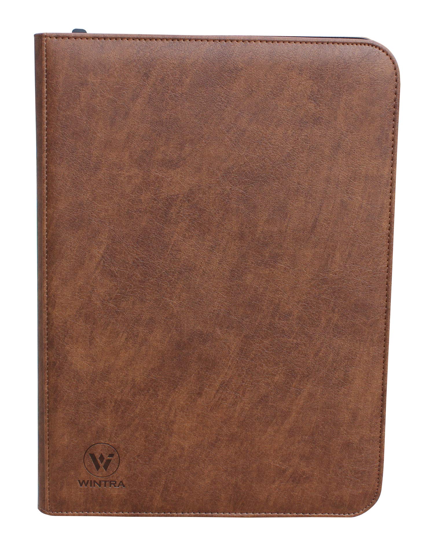 Carpeta clásica de cuero marrón con 504 bolsillos, álbum de coleccionistas de 9 bolsillos, soporte para tarjetas de carga lateral para varias tarjetas coleccionables (marrón)