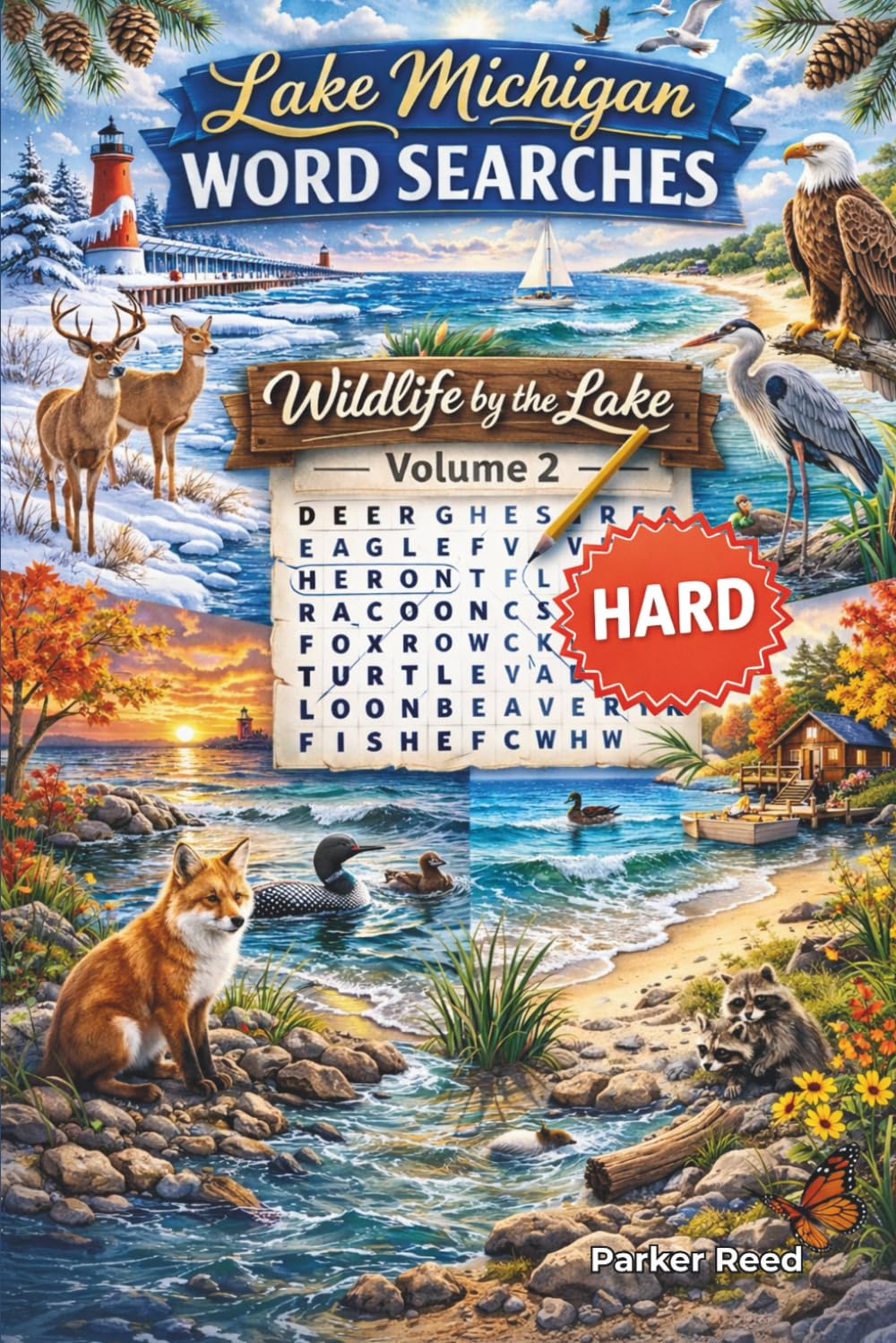 Lake Michigan Word Searches: Wildlife by the Lake - Hard - Volume 2