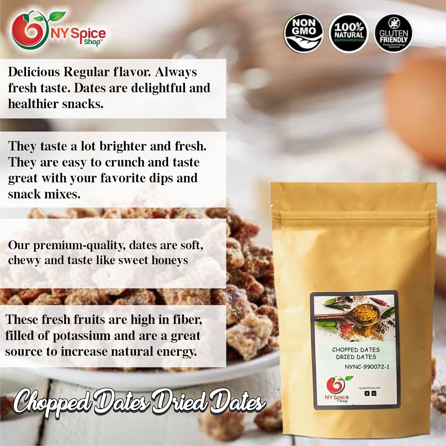 Buy Chopped Dates, 3 lbs. (Pound) Dates Chopped, Chopped Date, Dried Fruit, Natural Dried Fruit