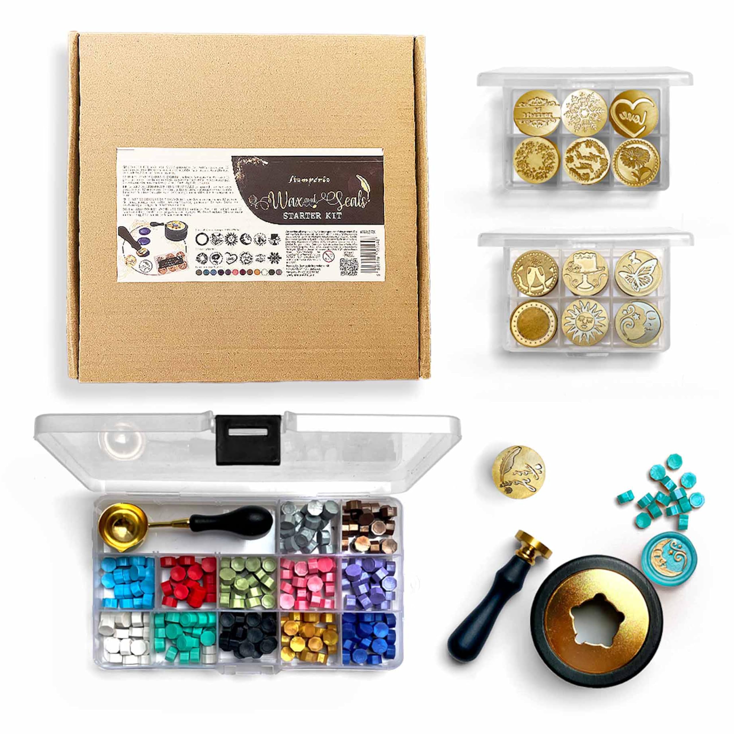 Stamperia - Starter Wax and Seal Set for Scrapbooks, Albums, Card Making, Bullet Journalling and More, Perfect for Hobbies, Crafts, and Gifting