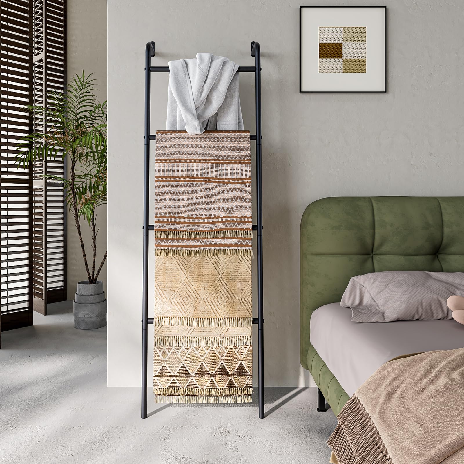 Sorcedas Blanket Ladder Layer Towel Racks Wall Leaning Blanket