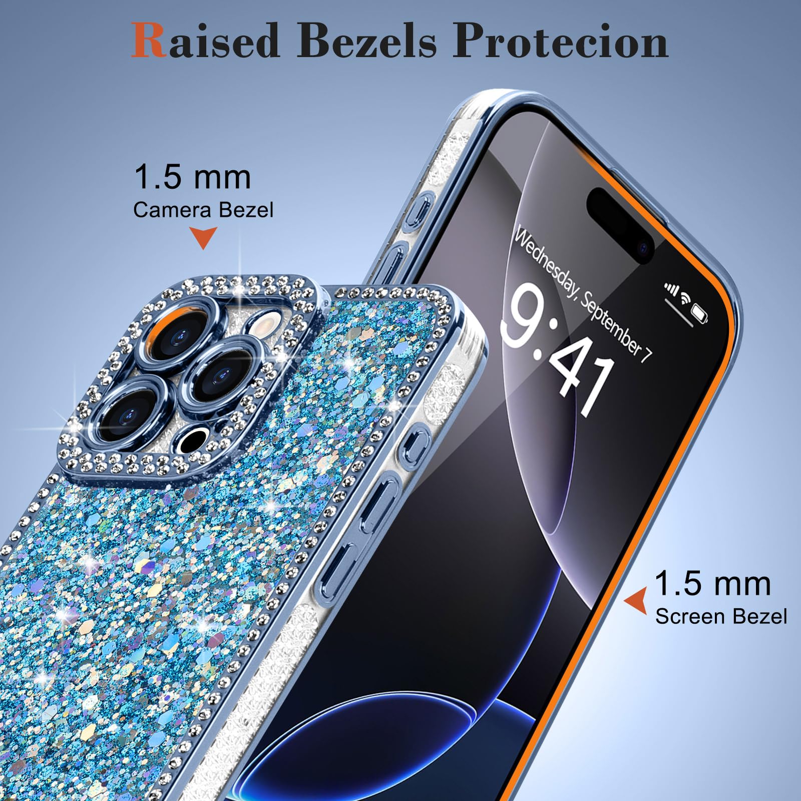 Lafunda Custodia Glitterata per iPhone 15 Compatibile con Magsafe, Custodia Telefono Scintillante Bling Diamanti per Donne Ragazze Morbido TPU Sottile Bumper Anti-Graffio Antiurto Magnetica Copertura