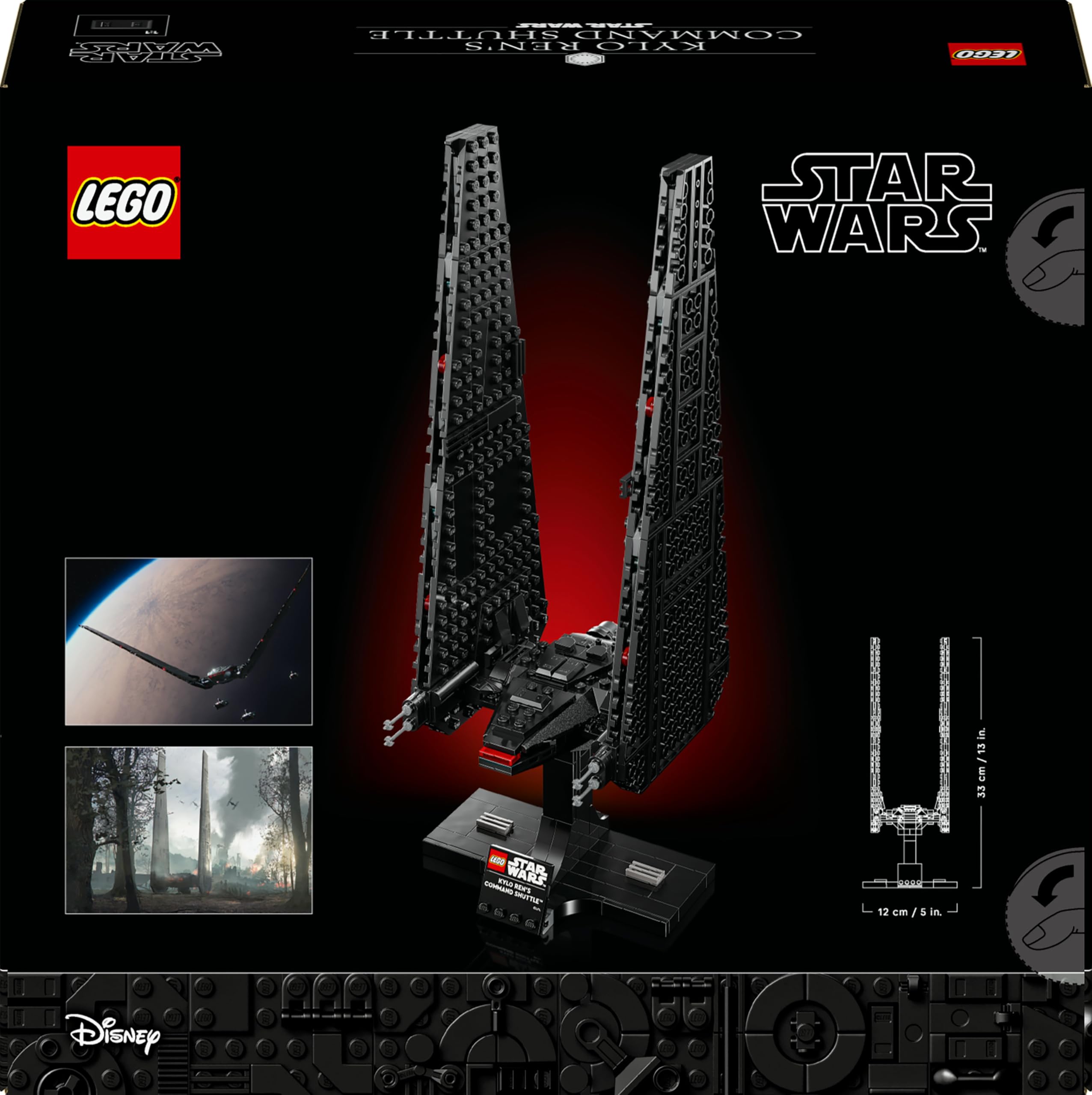 LEGO Star Wars 75406 Shuttle di Comando di Kylo Ren - Modellino da Costruire per Adulti di Astronave con Ali Mobili - Set da Collezione con Supporto e Targhetta - Regalo da Il Risveglio della Forza