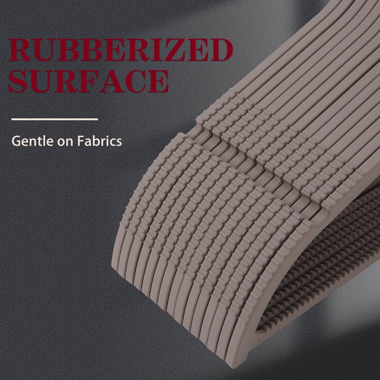 ELONG HOME Plastic Clothes Hangers, Upgraded Rubber Non Slip Plastic Hangers, Non Velvet Durable Slim Clothing Hangers, 17.7 Inches Wide for Adults Clothes, 20 Pack - Image 3