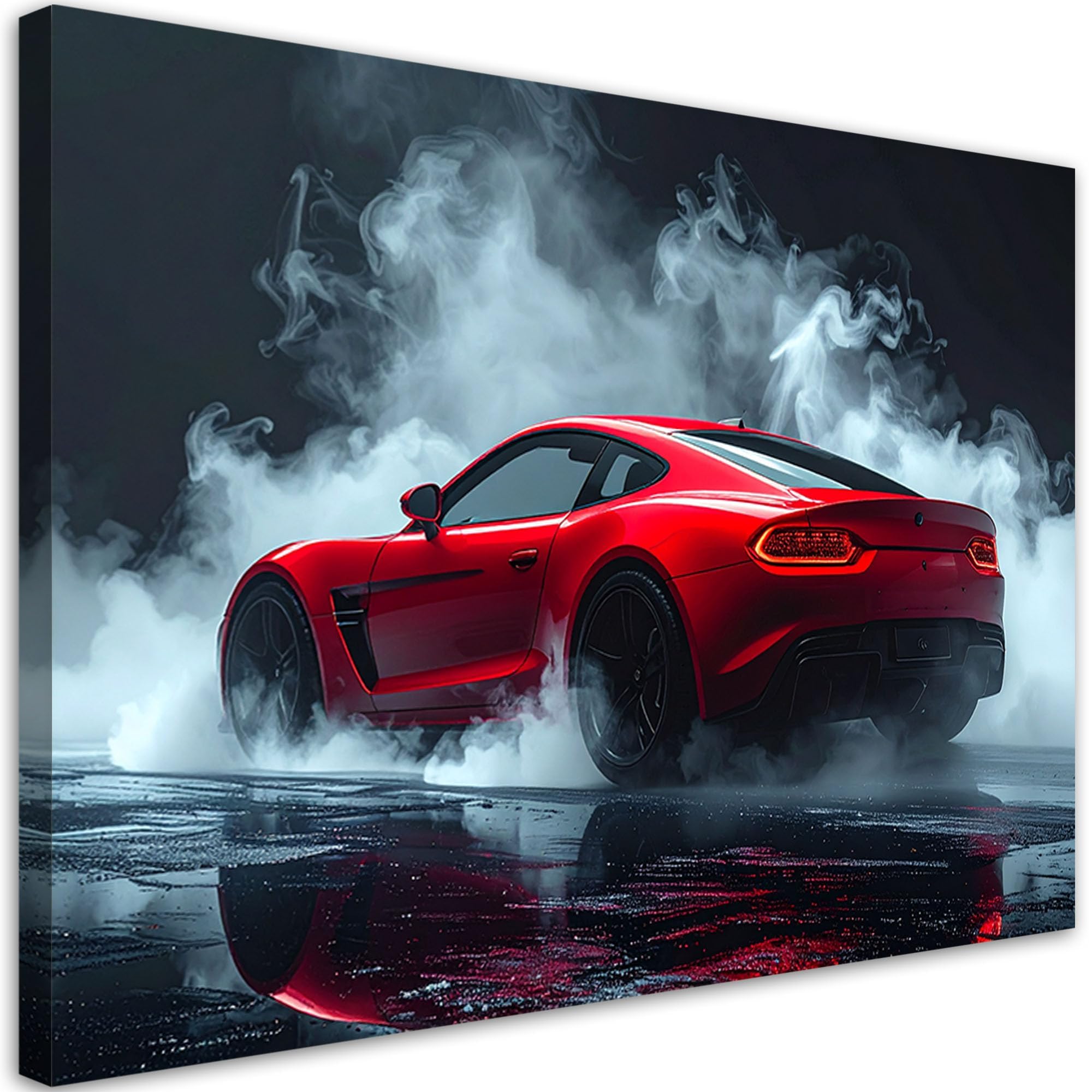 Tableau voiture rouge dynamique impression salon sans cadre