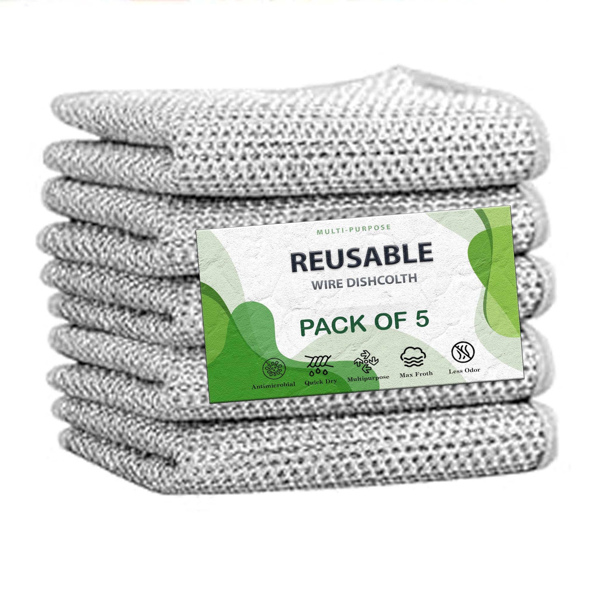 Urban Scrubber Ease for Kitchen: Non-Scratch Dish Wash Cloths – Dish Blaster, Metal Cloth & Wire Scrubber for Utensils, Steel Wool Scrubber, Dishwasher Cloth (5 Pack) (B0DBVTTD6P) Amazon Price History, Amazon Price Tracker