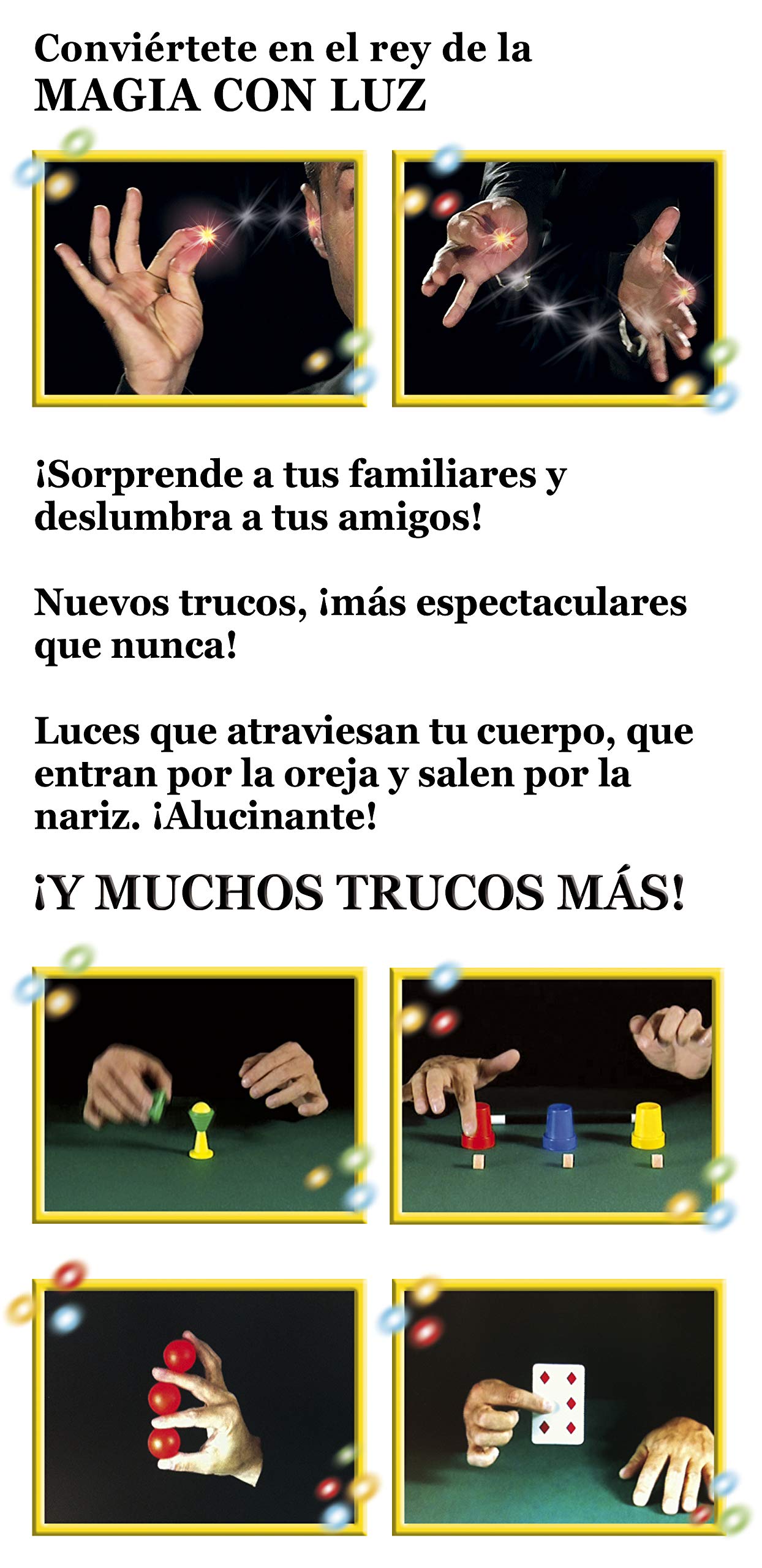 Borras - Magia Borras con Luz 150 Trucos Originales y Divertidos. Juego de Magia con código para descargar de los Mejores Trucos, ¡Incluye Exclusivo carnet de Mago! A Partir de 7 años (17473)