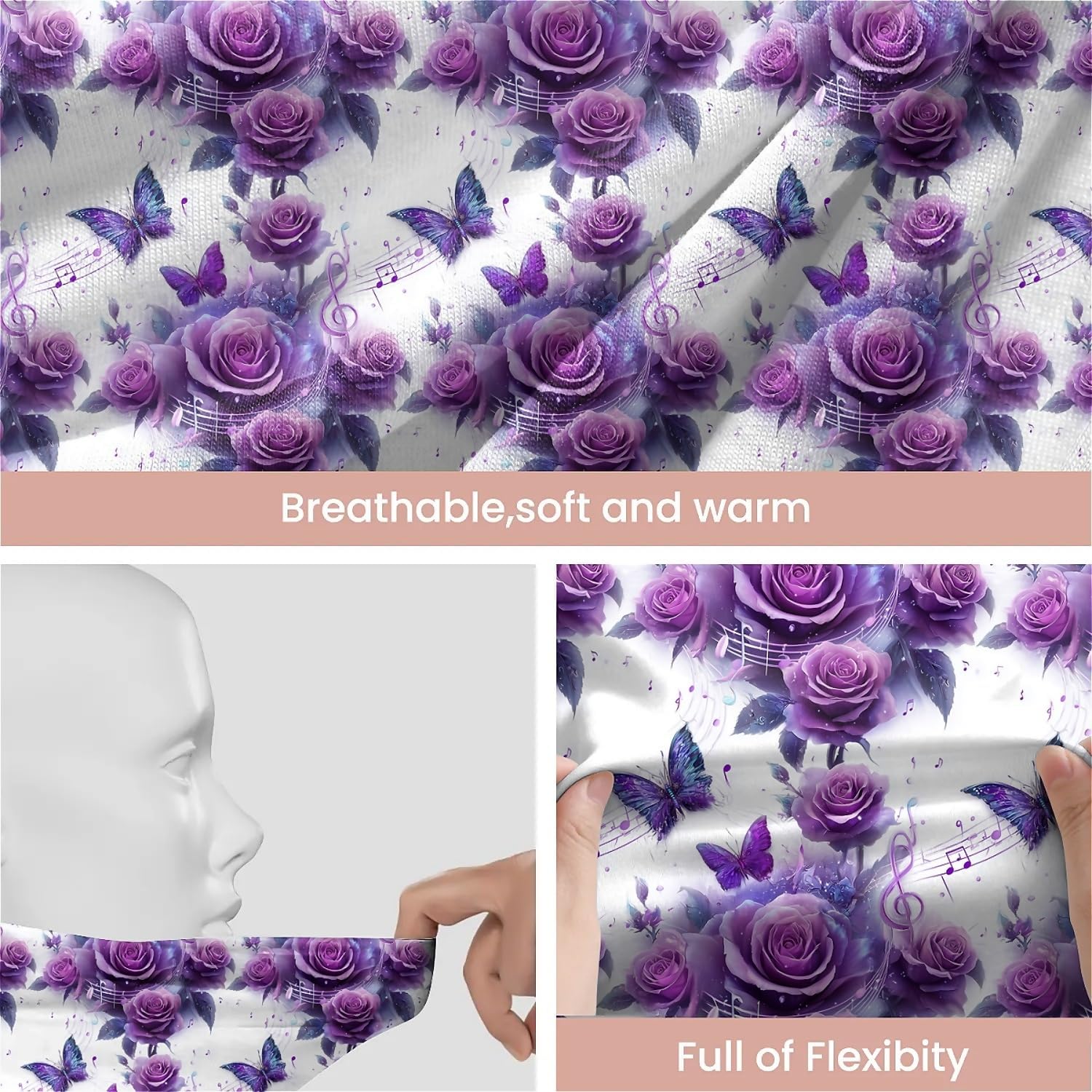 Turquoise Floral Golden Women's Slouchy Beanie Hat Cute Turban Hats Cancer Headwear Caps Baggy Skull Sleep Scarf image 4