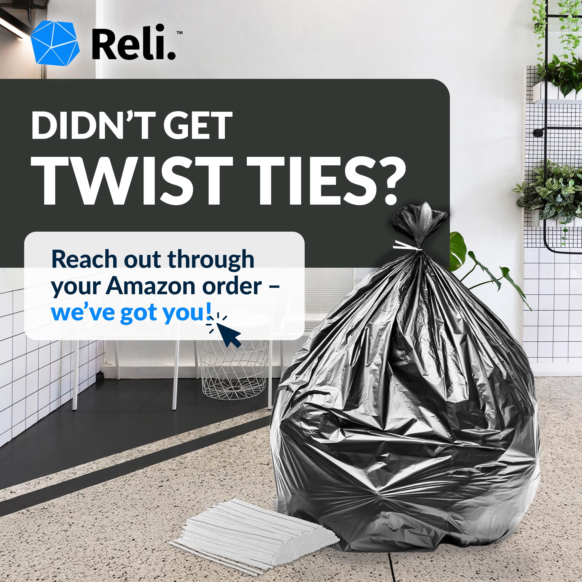Reli. Bolsas de basura resistentes de 55 a 60 galones, 150 bolsas, 50-60 galones, bolsa de basura negra grande, fabricada en Estados Unidos