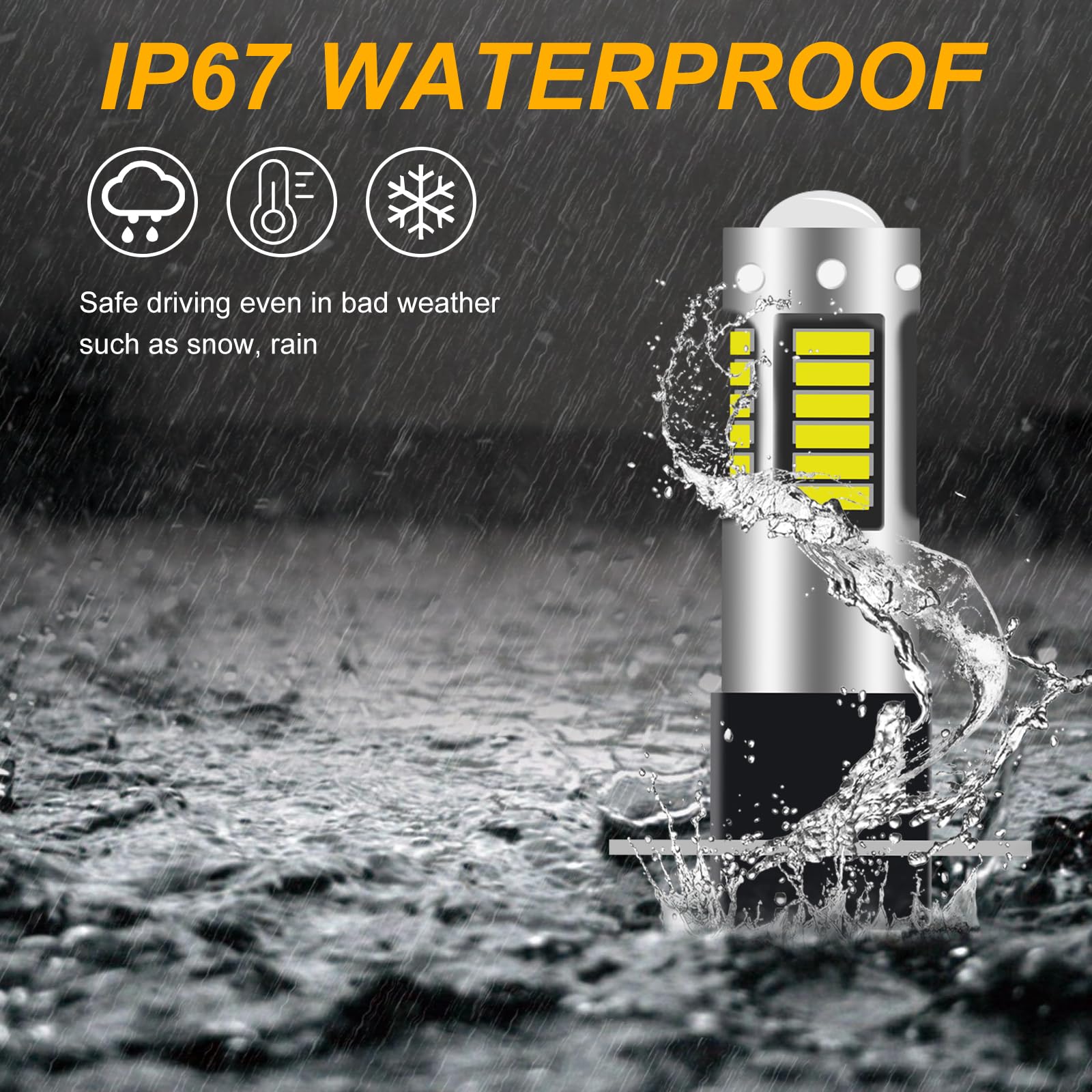 2PCS H3 LED Fendinebbia,Universali Luce a Led Antinebbia Lampadina Auto Fog Lamp 12V 24V Auto Luci di Guida 30SMD 450LM Sostituisci per Fendinebbia o Luce di Marcia Diurna DRL