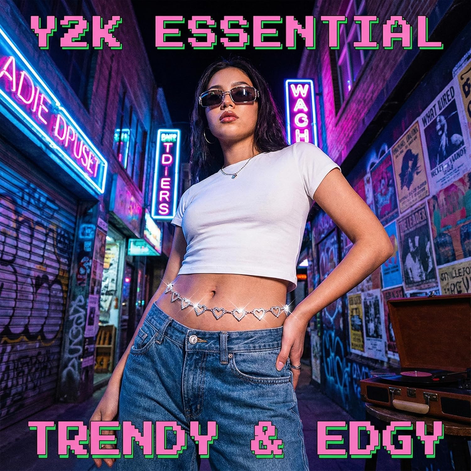 Anicina Waist Chain for Women Plus Size Chain Belt Y2K Metal Body Belly Chain Jewelry for Dress Jeans & Rave - Image 6