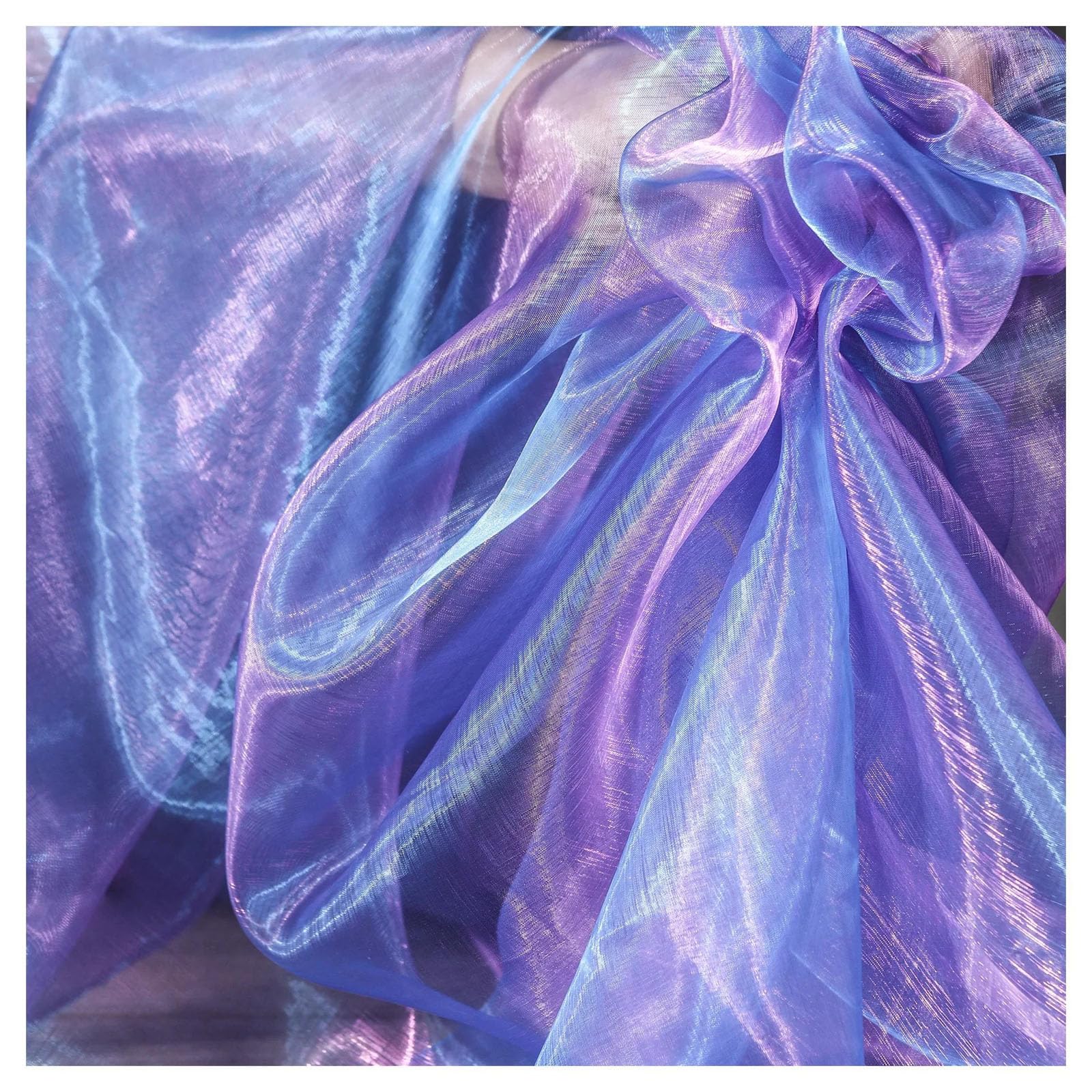 Organza Fabric, Organza Fabric Laser Gradient Blue Purple 57 inches Wide 100-150x145cm(100x145cm)