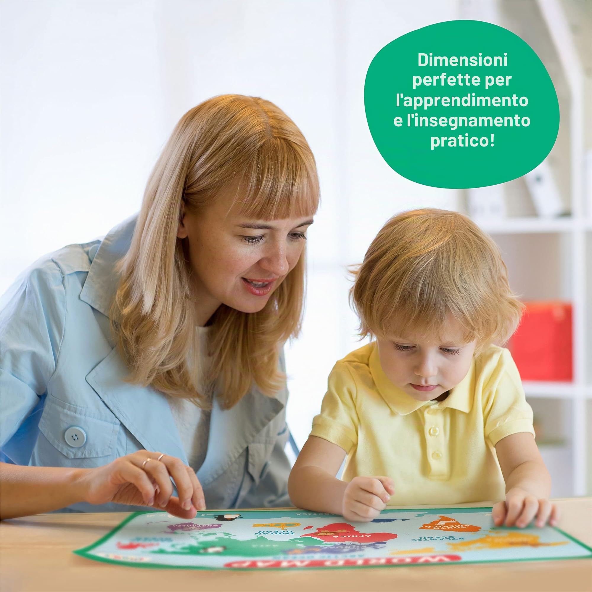 Magic Scholars Poster Bambini per Imparare l'Inglese Confezione 18 Cartoncini Impermeabili Alfabetiere Colori Giorni Settimana Sistema Solare