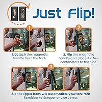Vista 11 de Flipper EDGE - Rascador magnético flotante 2 en 1 para acuario con cuchillas dobles, herramientas eficientes de limpieza de acuarios de vidrio