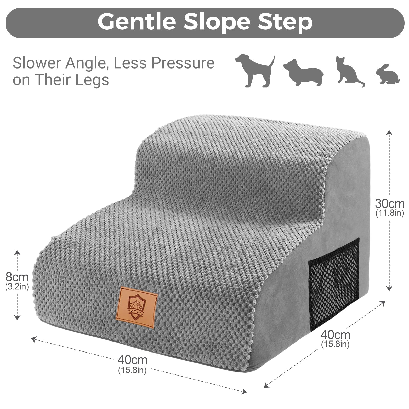 Pawchop Dog Steps for Bed 2-Step Dog Steps for Sofa Waterproof Pet Ramp with Non-Slip Removable Cover - Image 2
