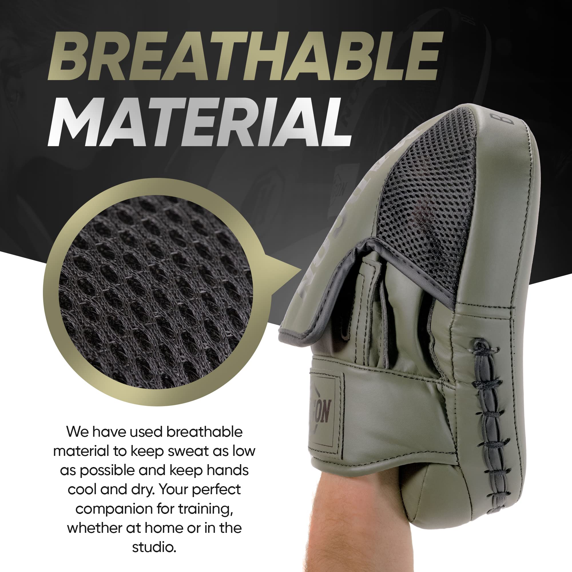 MADGON Pao Boxe avec Rembourrage de Haute Qualité pour Une Absorption Optimale des Chocs – Patte d’Ours Boxe Durable pour Les Arts-Martiaux, Le Kickboxing et la Boxe- 1 Paire - Sac Inclus