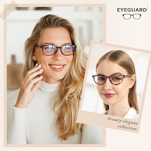 Miniatura 2 de EYEGUARD Gafas de lectura con luz azul, paquete de 4 lectores de bisagra de resorte de moda para mujer