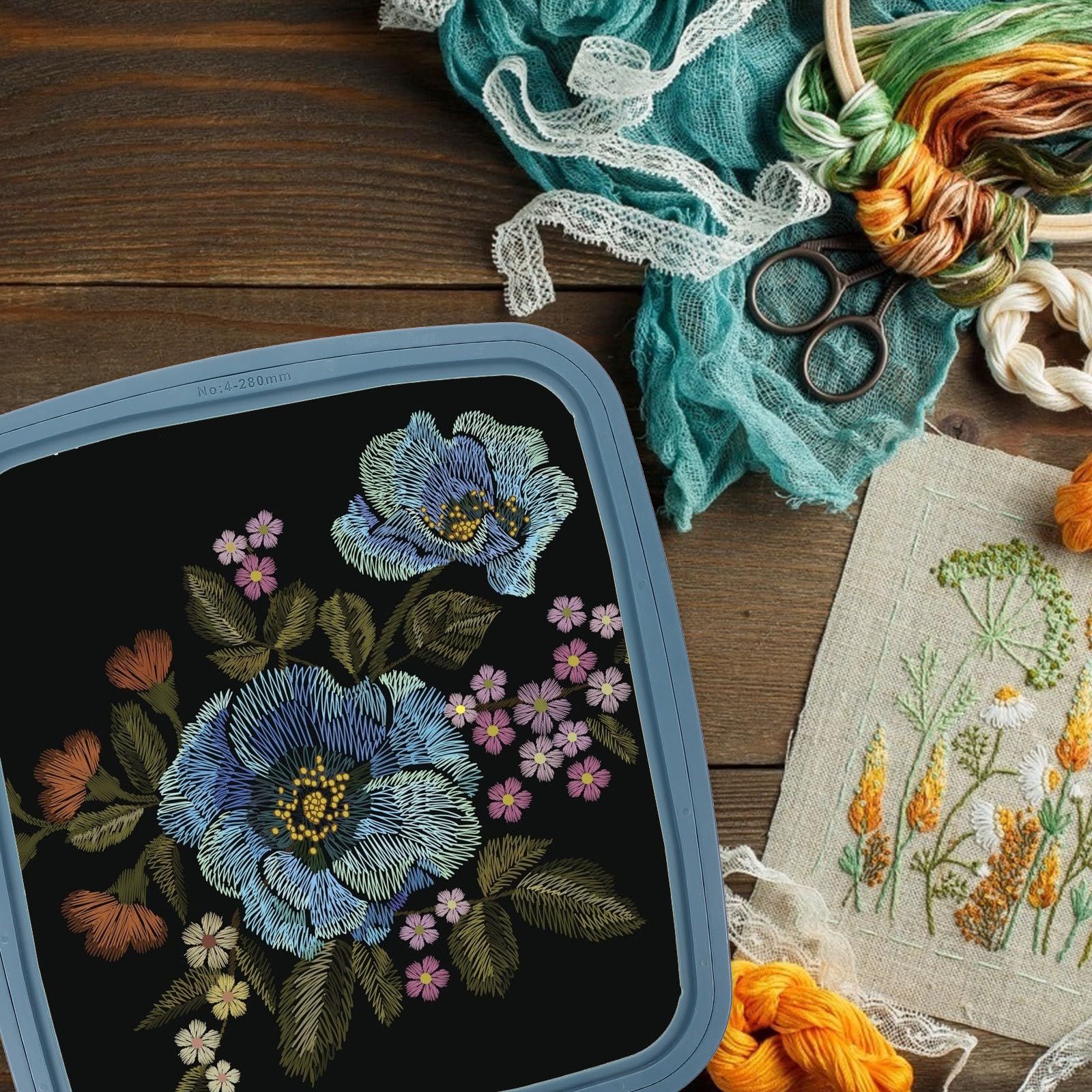 DEARMAMY 5 Stück Kunststoff Stickrahmen Quadratisch und Oval Kreuzstichringe für Selbstgemacht Handstickerei Stofffixierung für Anfänger und Handarbeitsdeko Zufällige Farbe Zufällige Farbe