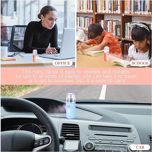 Miniatura 11 de Honoson Mini humidificador facial de 1.0 fl oz, pulverizador facial portátil, recargable por USB, práctica máquina de cuidado de la piel para Rosa