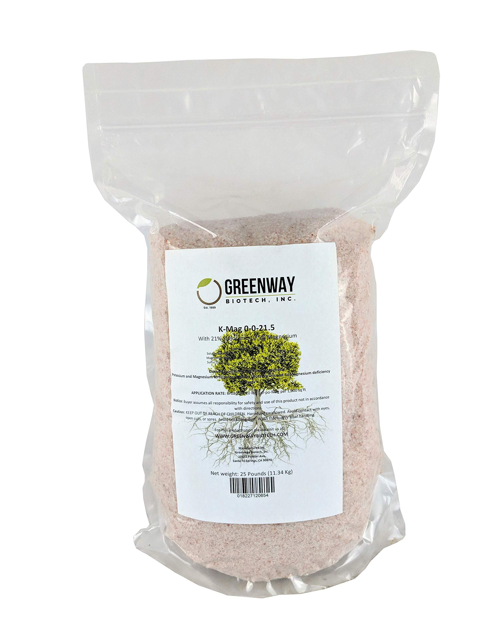 Greenway Biotech, Inc. Sul-Po-Mag 0-0-21.5 Sulfate of Potash Magnesia (K-Mag) (25 Pounds)