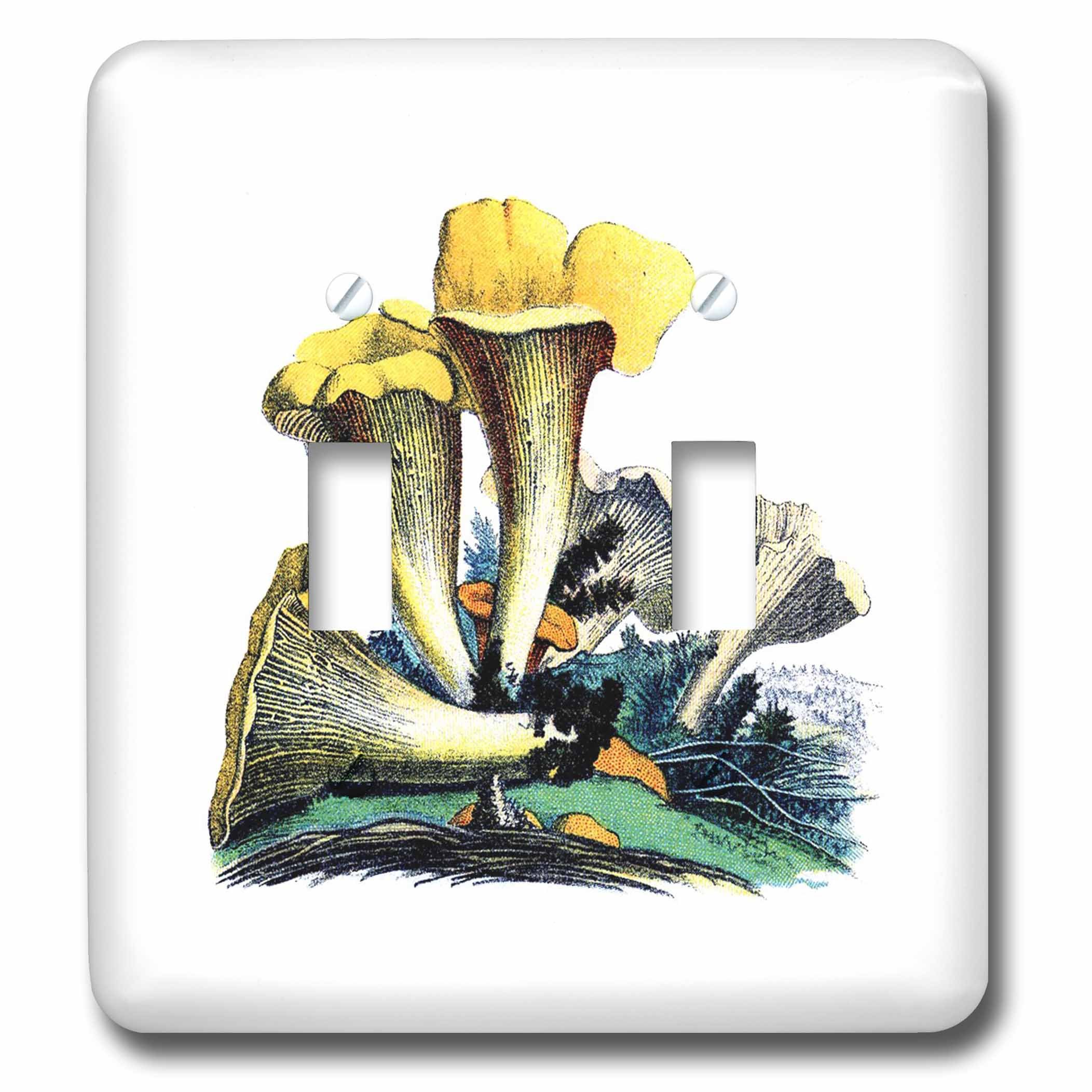 Interrupteur à bascule vintage champignons jaunes 3dRose lsp_80311_5 pour décoration murale