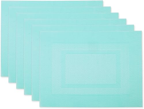 Miniatura 29 de DII PVC Tabletop Collection Woven Indoor / Outdoor - Juego de manteles individuales, 13x17.25, dorado, 6 piezas Dorado,Negro,Azul