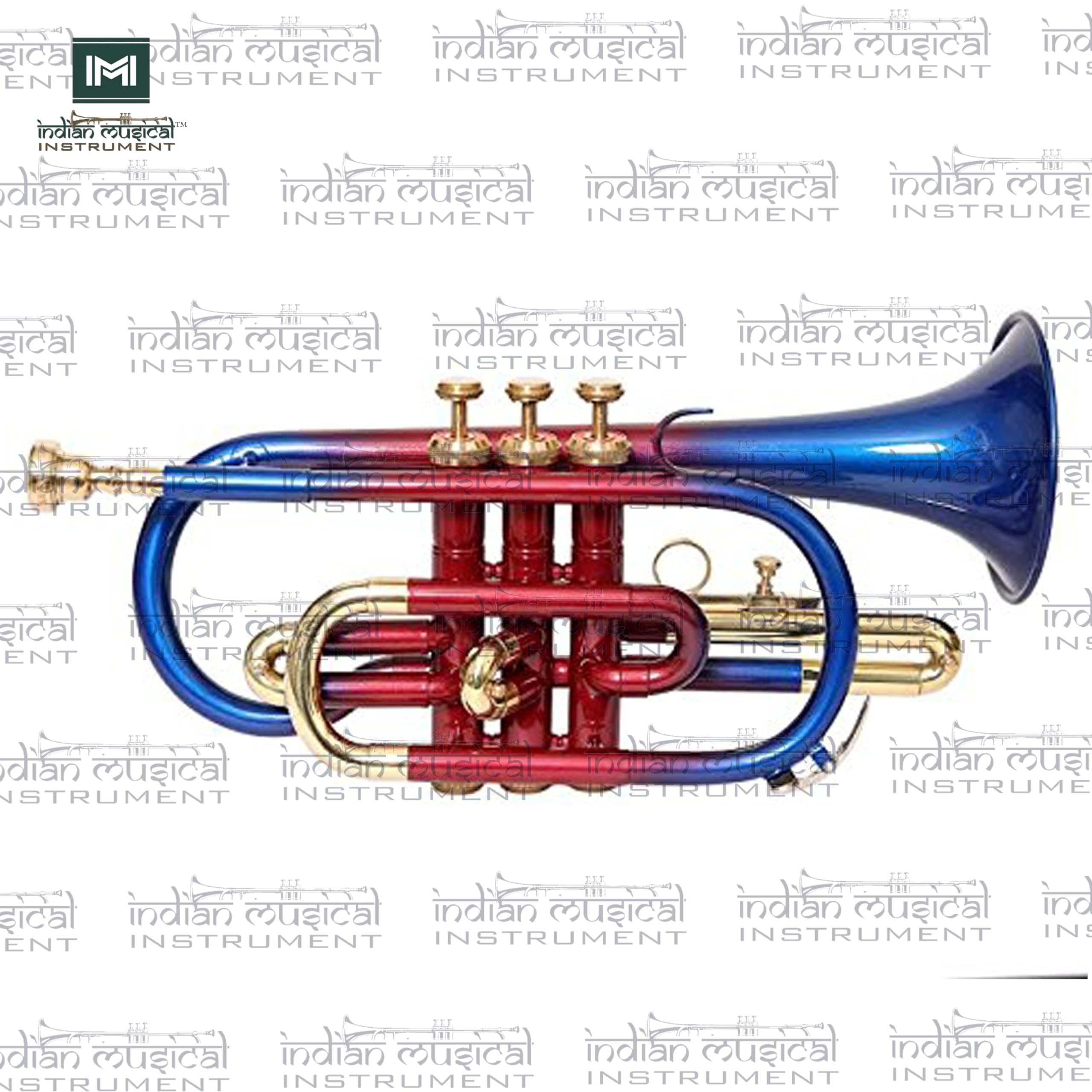 Corneta de 3 válvulas BB Pitch Premium de latón con estuche rígido y boquilla incluida (multicolor)