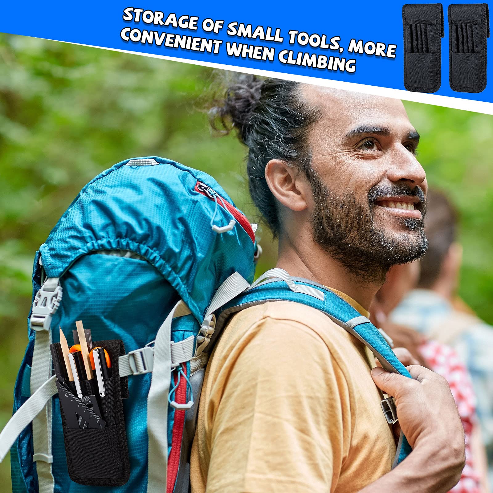 VEPKOIT Belt Pen Holder, Pocket Protectors For Pens And Pencils, Tactical Pencil Pouch For Outdoor Work, Detachable Molle Pen Pouch Pocket Organizer Pouch, Adjustable Small Pocket Pen Holder, Black - View #2