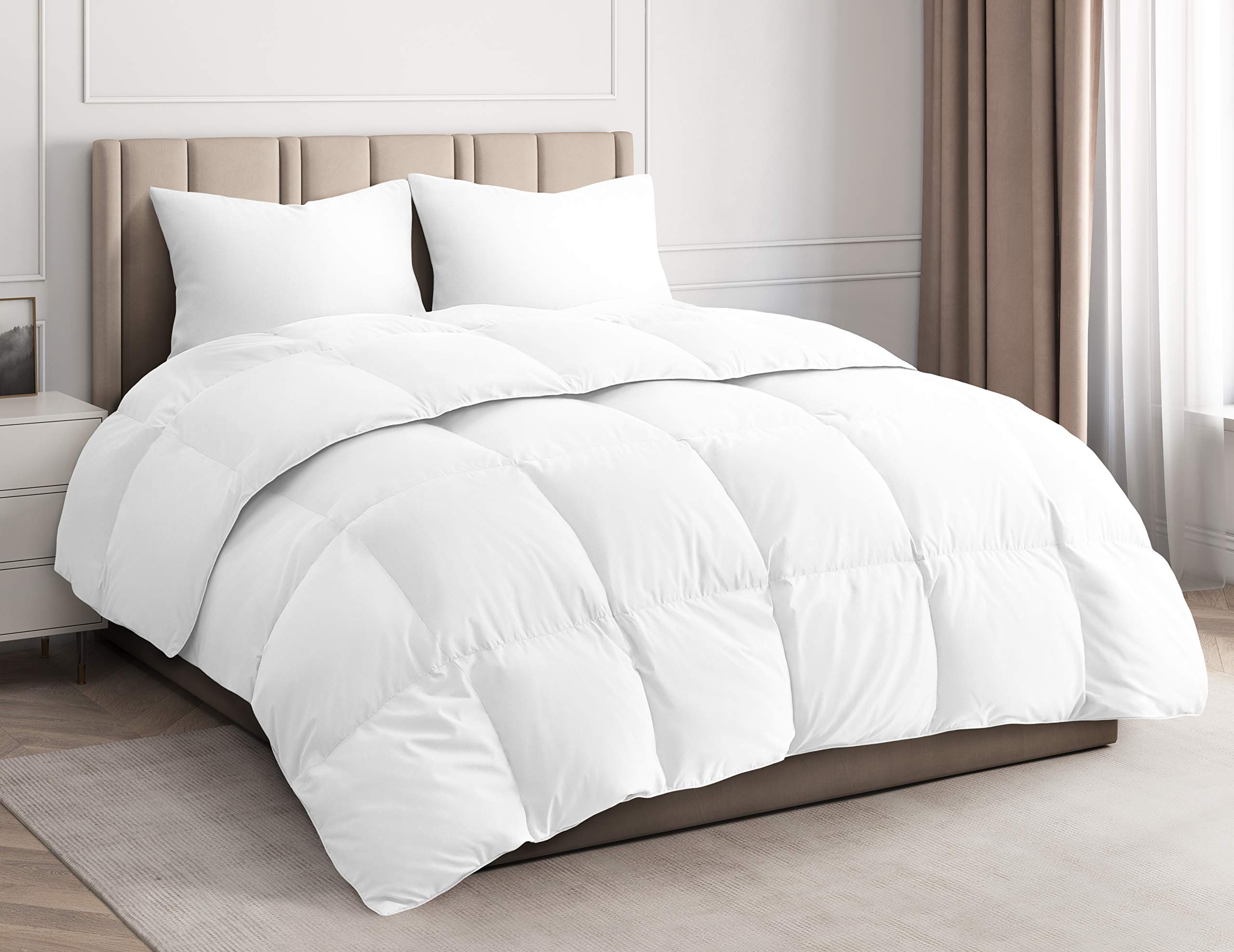 CGK Unlimited Comforter Duvet Insert – Warm Lightweight & Breathable Oversized Queen Size Down Alternative Set - & Resistant Fibers Ideal for Allergies Oversized for Winter Season