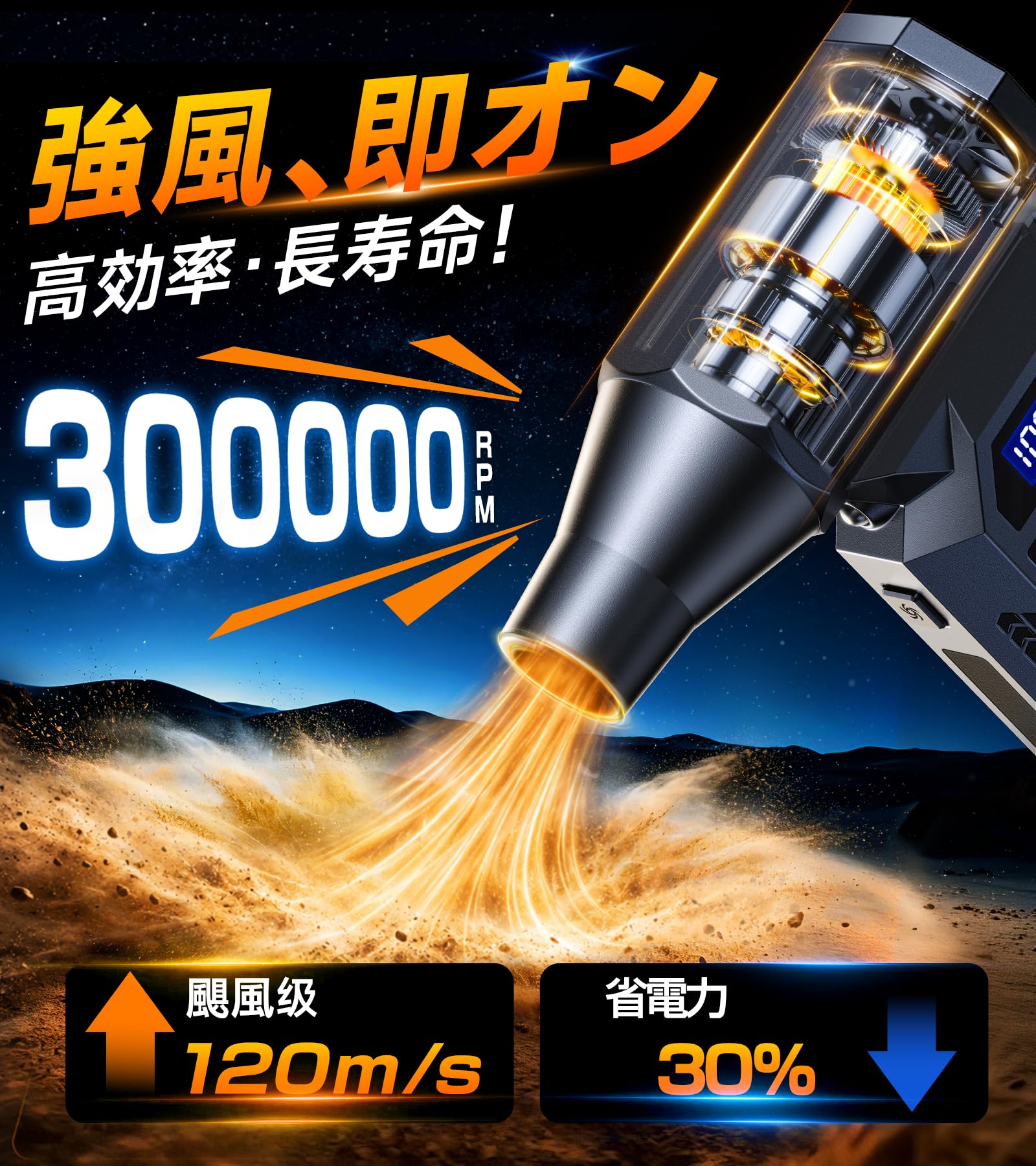 Amazon.co.jp: エアダスター 電動エアダスター 強力ブロワー【120m/sの
