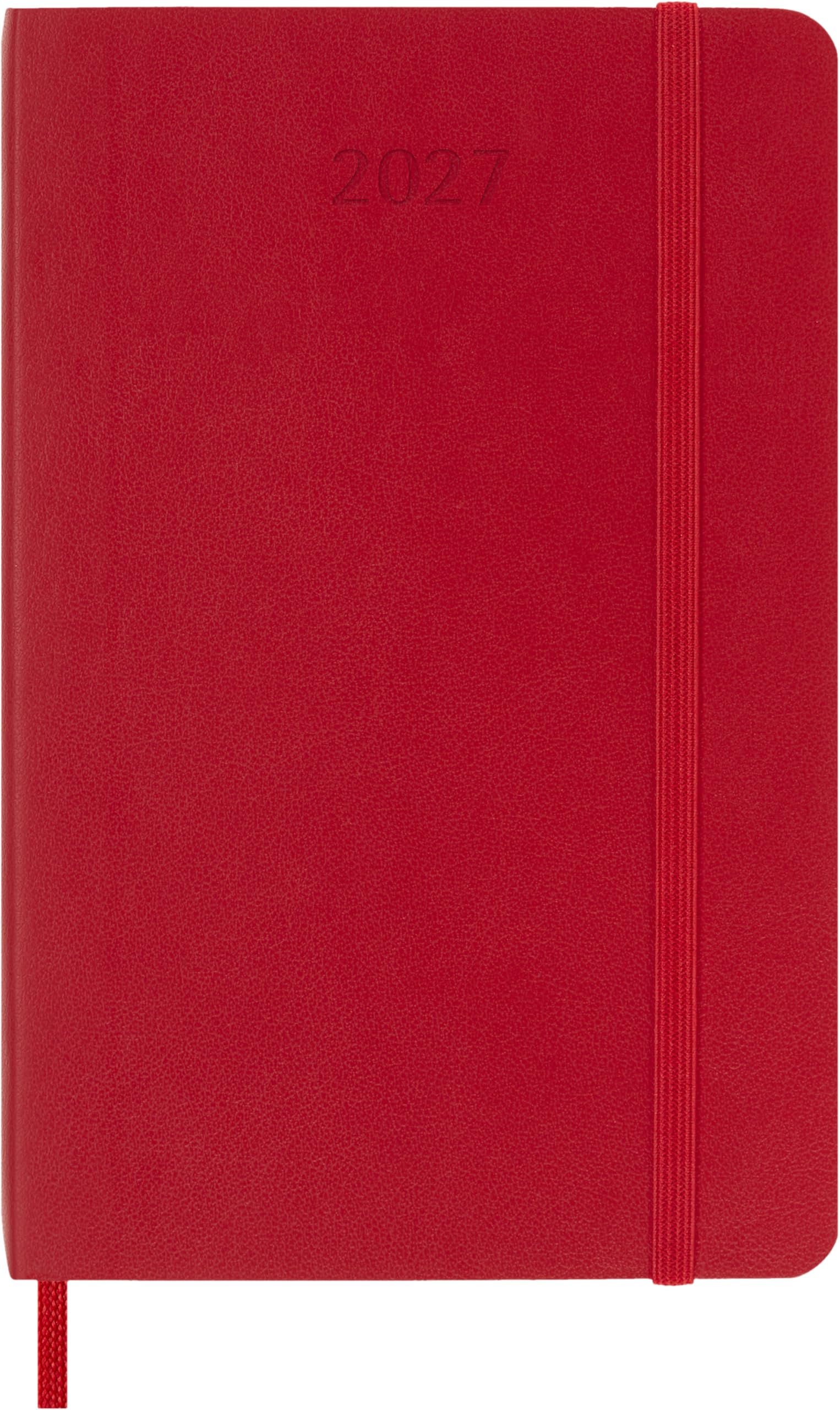 Moleskine Weekly Planner 2027, Soft Cover 12 Month Diary with Space for Notes and Elastic Closure, Pocket Size 9x14 Cm, Scarlet Red